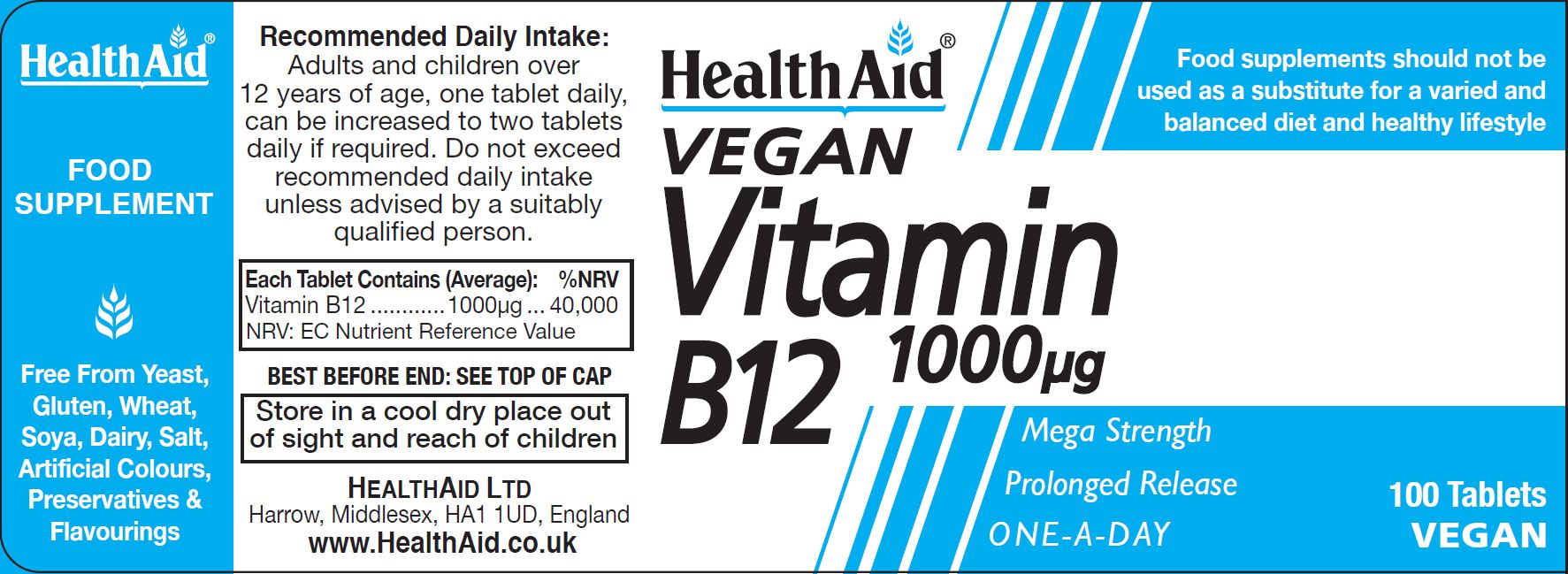 Vegan Vitamin B12 1000ug 100's