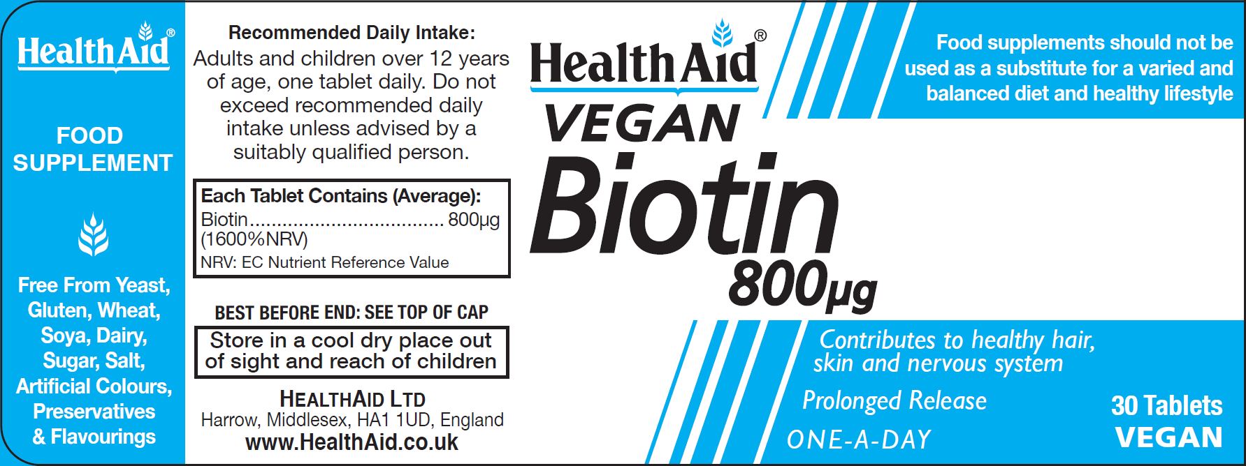 Vegan Biotin 800ug 30's