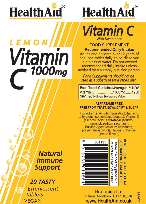 Vitamin C 1000mg Effervescent Lemon Flavour S The Natural Dispensary