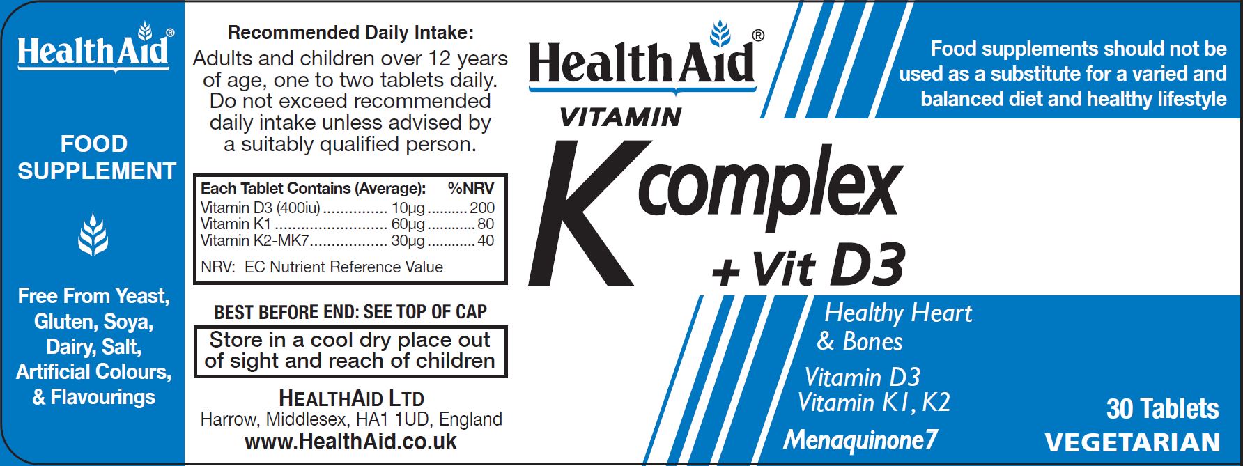 Vitamin K Complex + Vit D3 30's