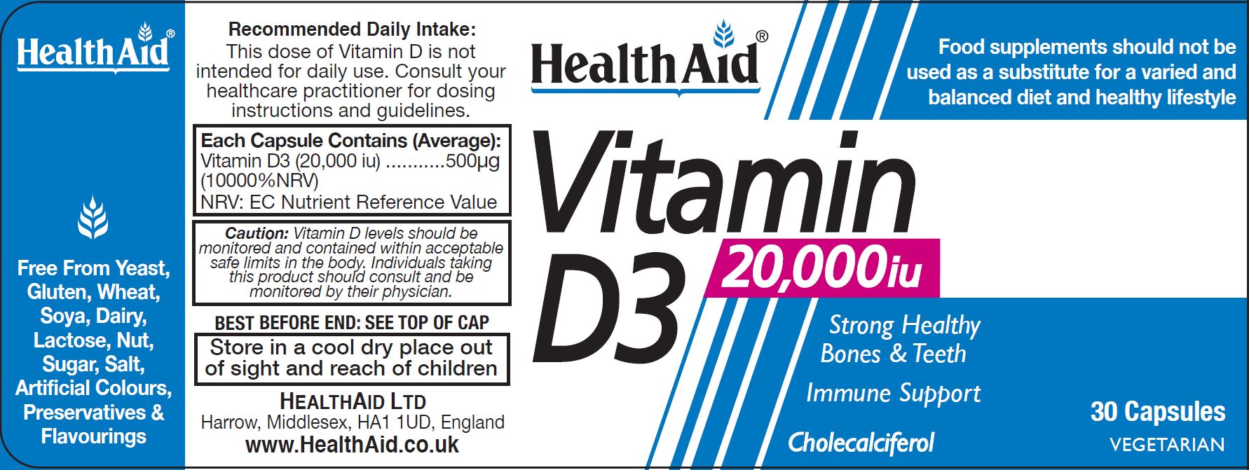 Vitamin D3 20,000iu 30's