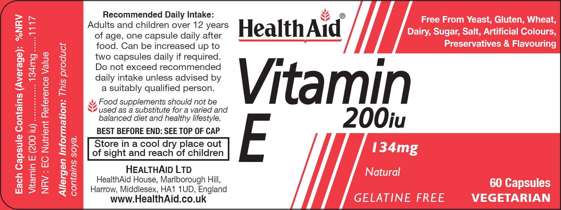 Vitamin E 200iu 60's