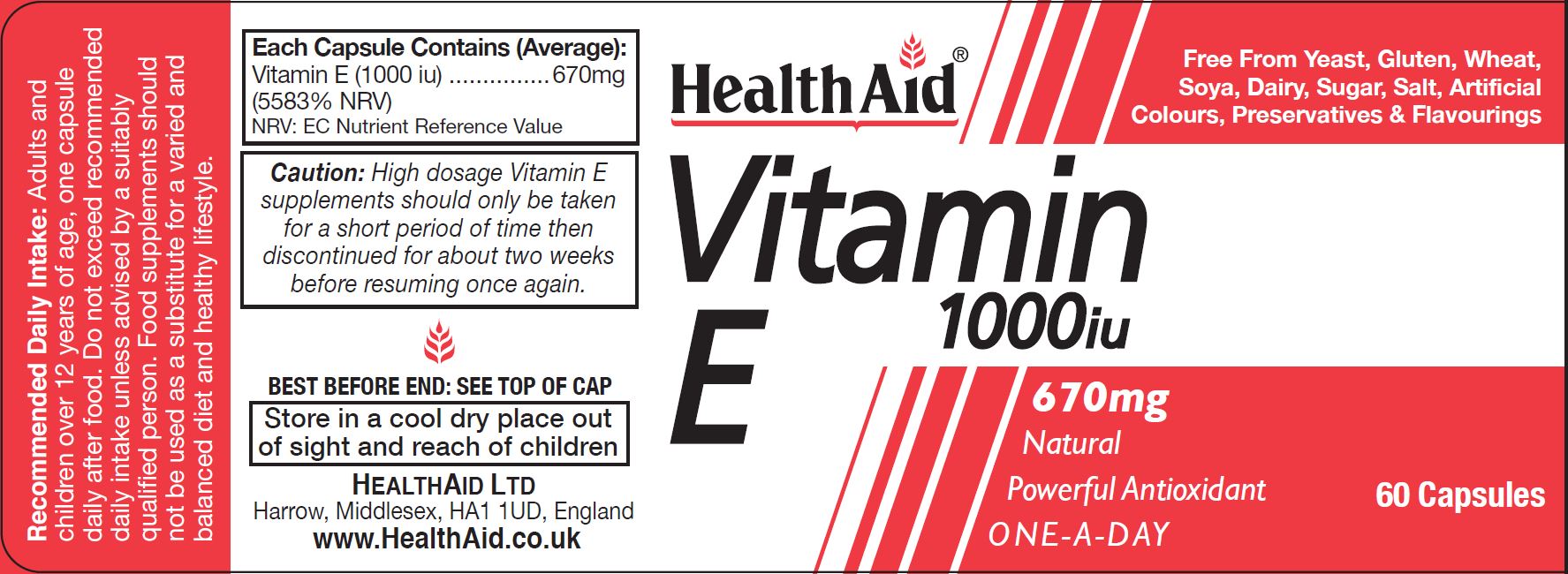 Vitamin E 1000iu 60's: The Natural Dispensary