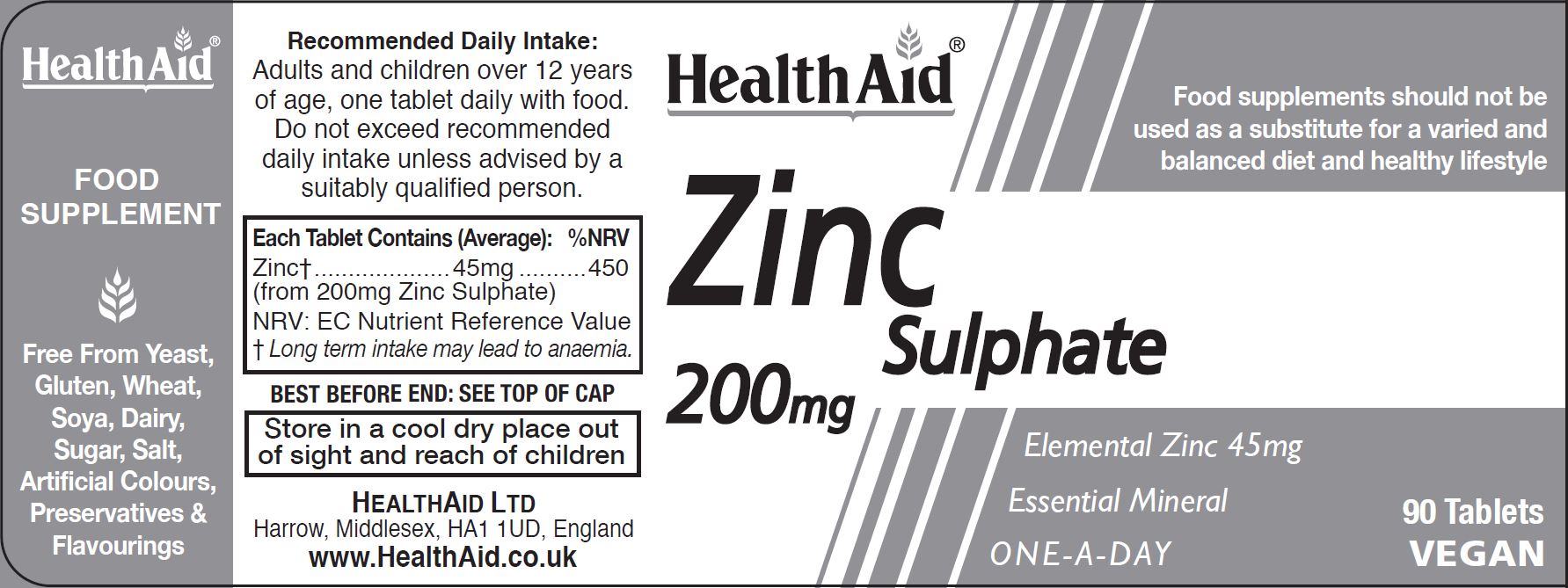 Zinc Sulphate 200mg 90's