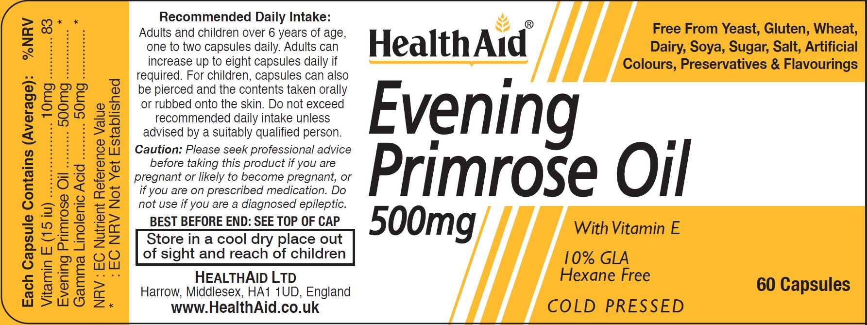 Evening Primrose Oil 500mg 60s