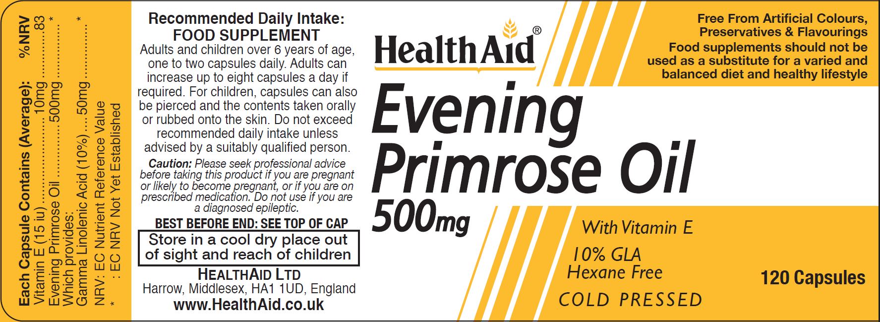 Evening Primrose Oil 500mg 120s