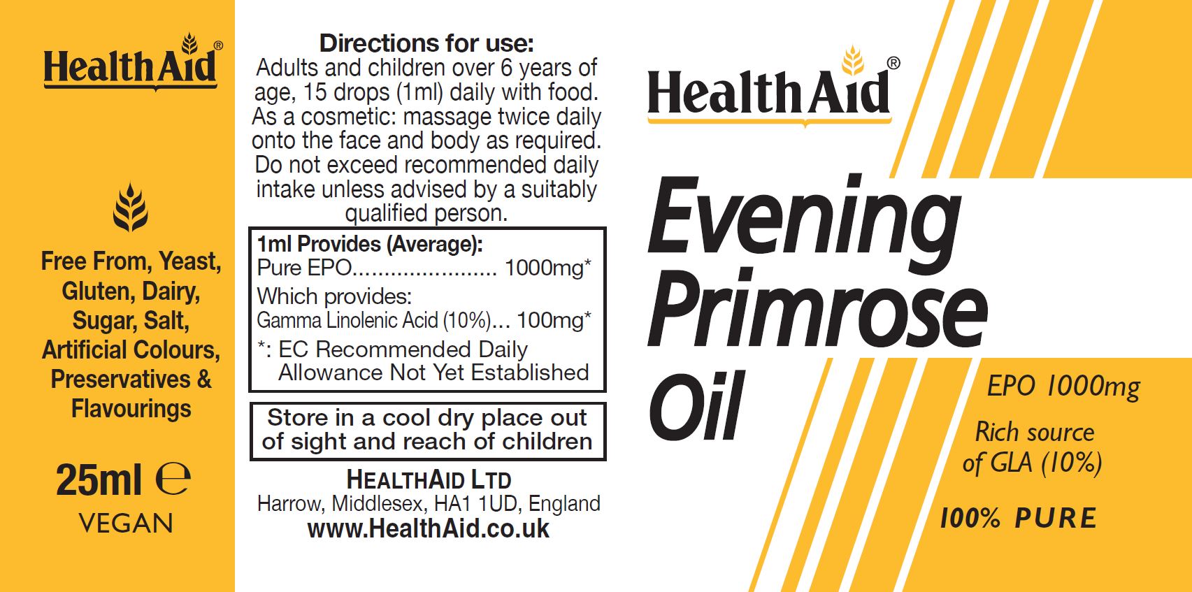 Evening Primrose Oil 1000mg 25ml The Natural Dispensary