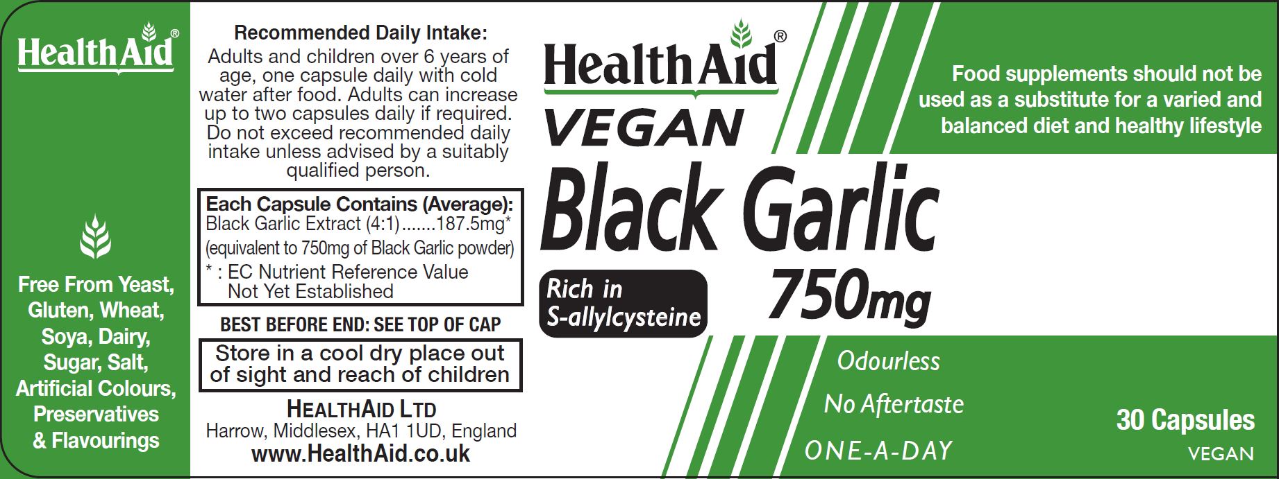 Vegan Black Garlic 750mg 30's