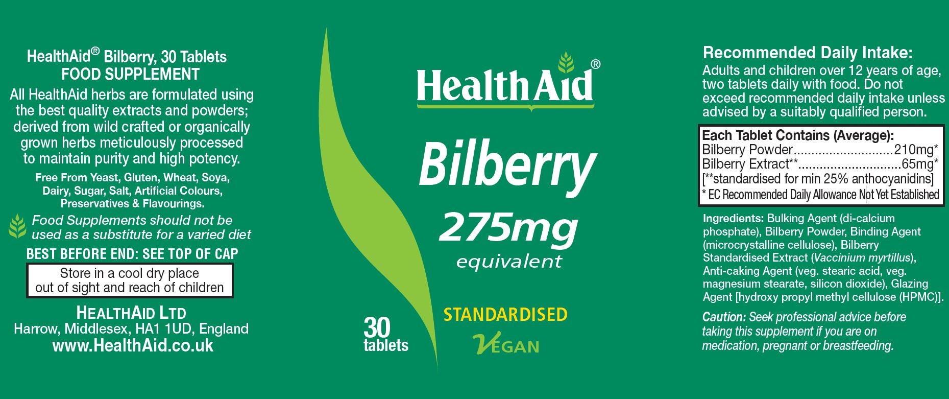 Bilberry 275mg 30's