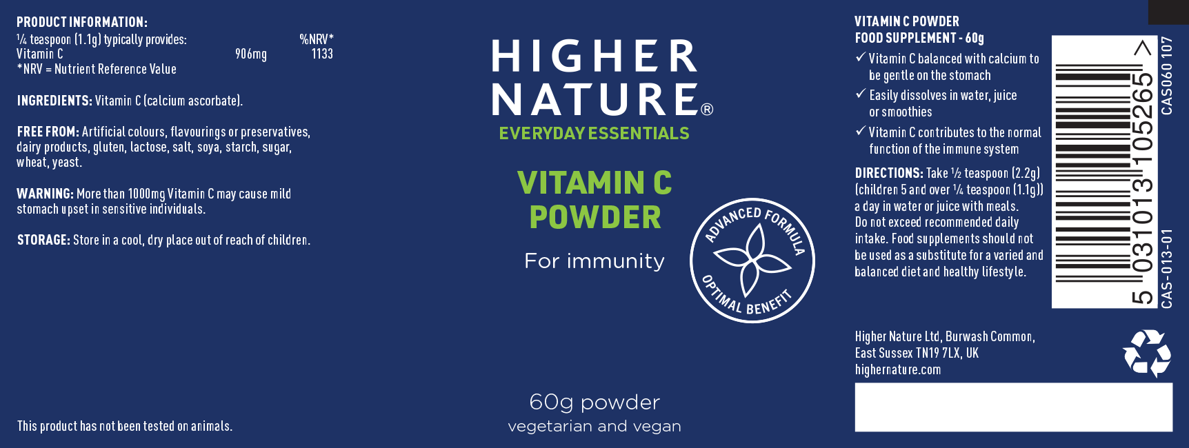 Vitamin C Powder 60g (Formerly Buffered Vit C)
