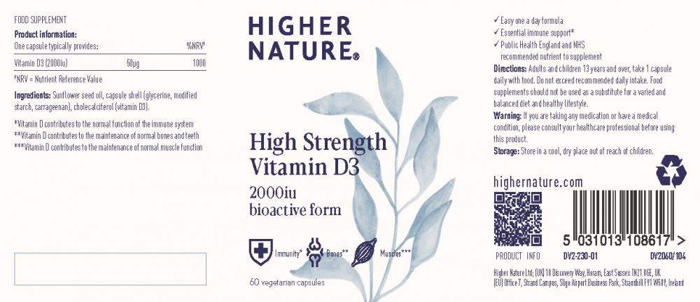 High Strength Vitamin D3 2000iu 120s