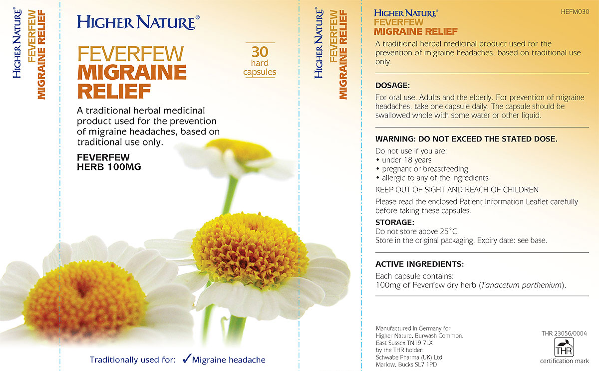 Feverfew Migraine Relief 30's The Natural Dispensary