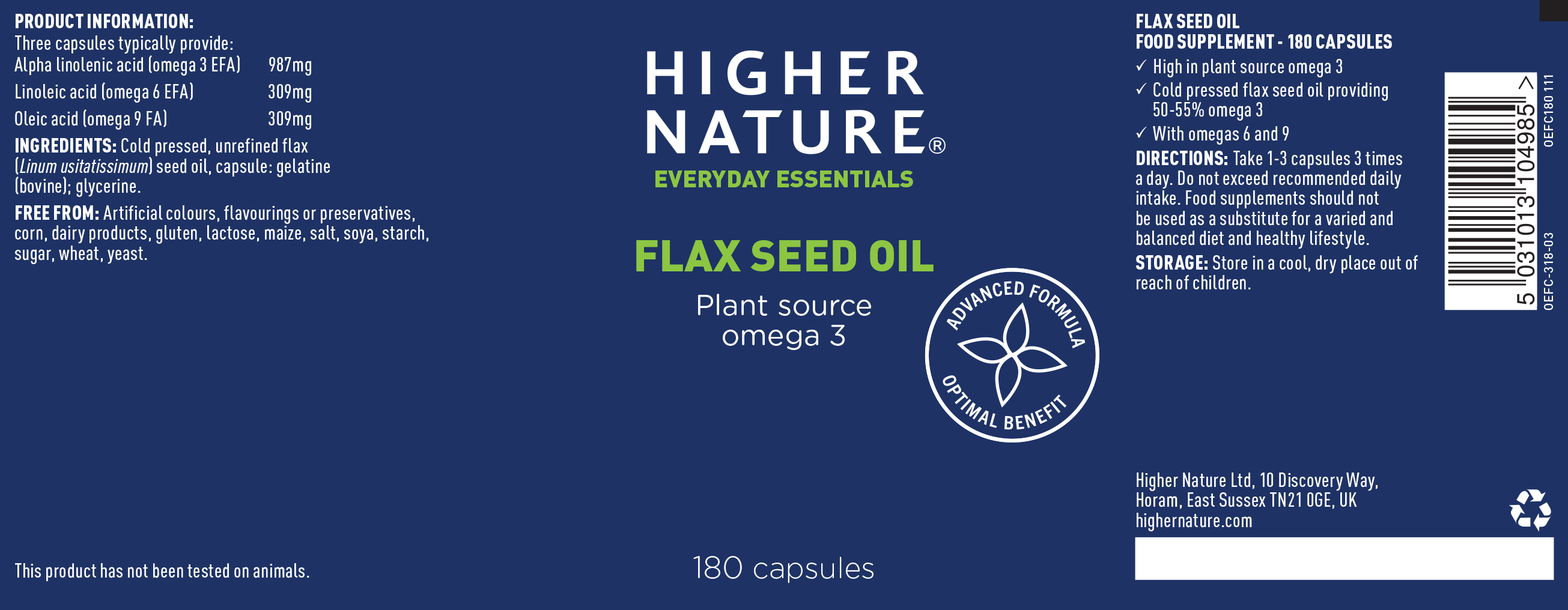 Flax Seed Oil (Capsules) 180's