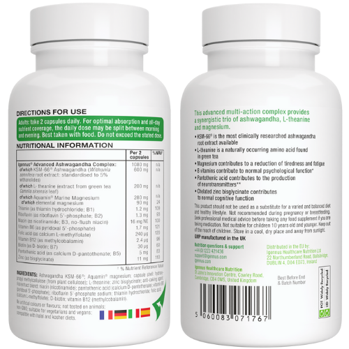 Ashwagandha + L-Theanine & Magnesium 60s