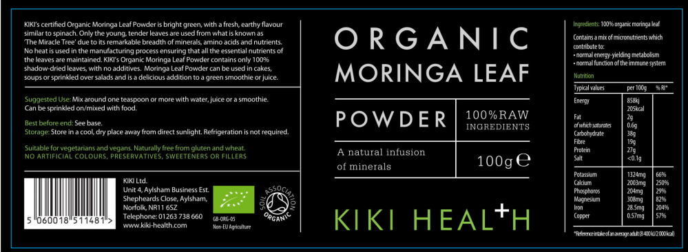 Organic Moringa Leaf Powder 100g