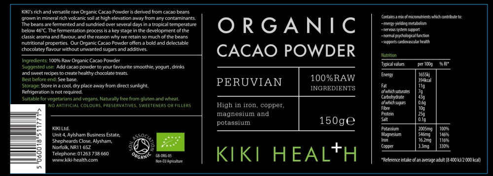 Organic Cacao Powder 150g