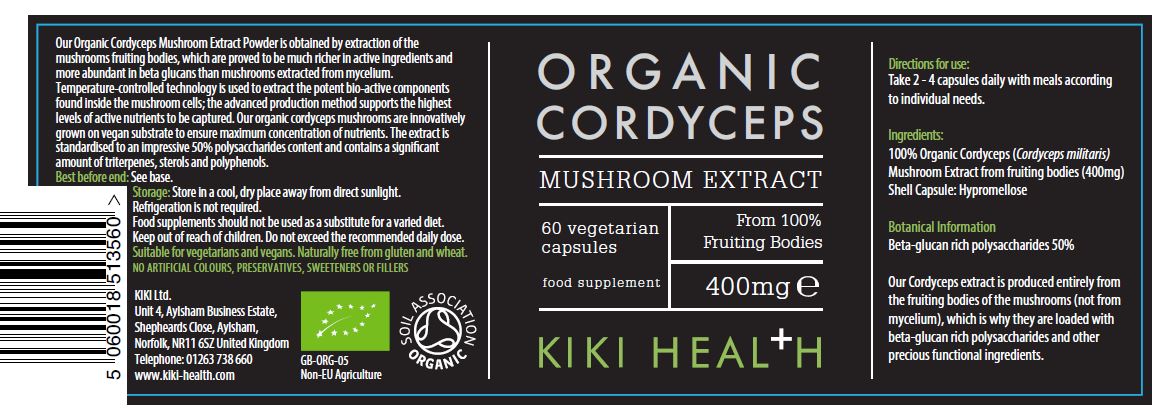 Organic Cordyceps Mushroom Extract Capsules 60's