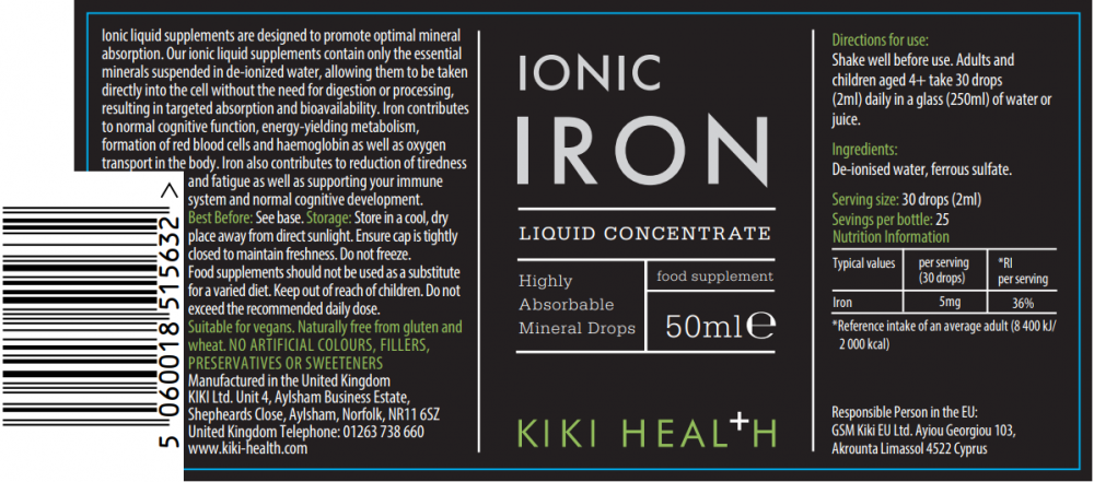 Ionic Iron Liquid Concentrate 50ml