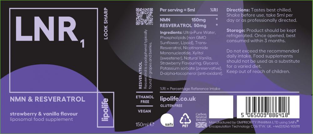 LNR1 NMN & Resveratrol 150ml