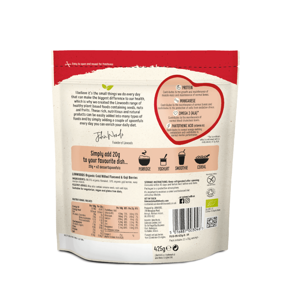 Cold Milled Flaxseed & Goji Berries 425g