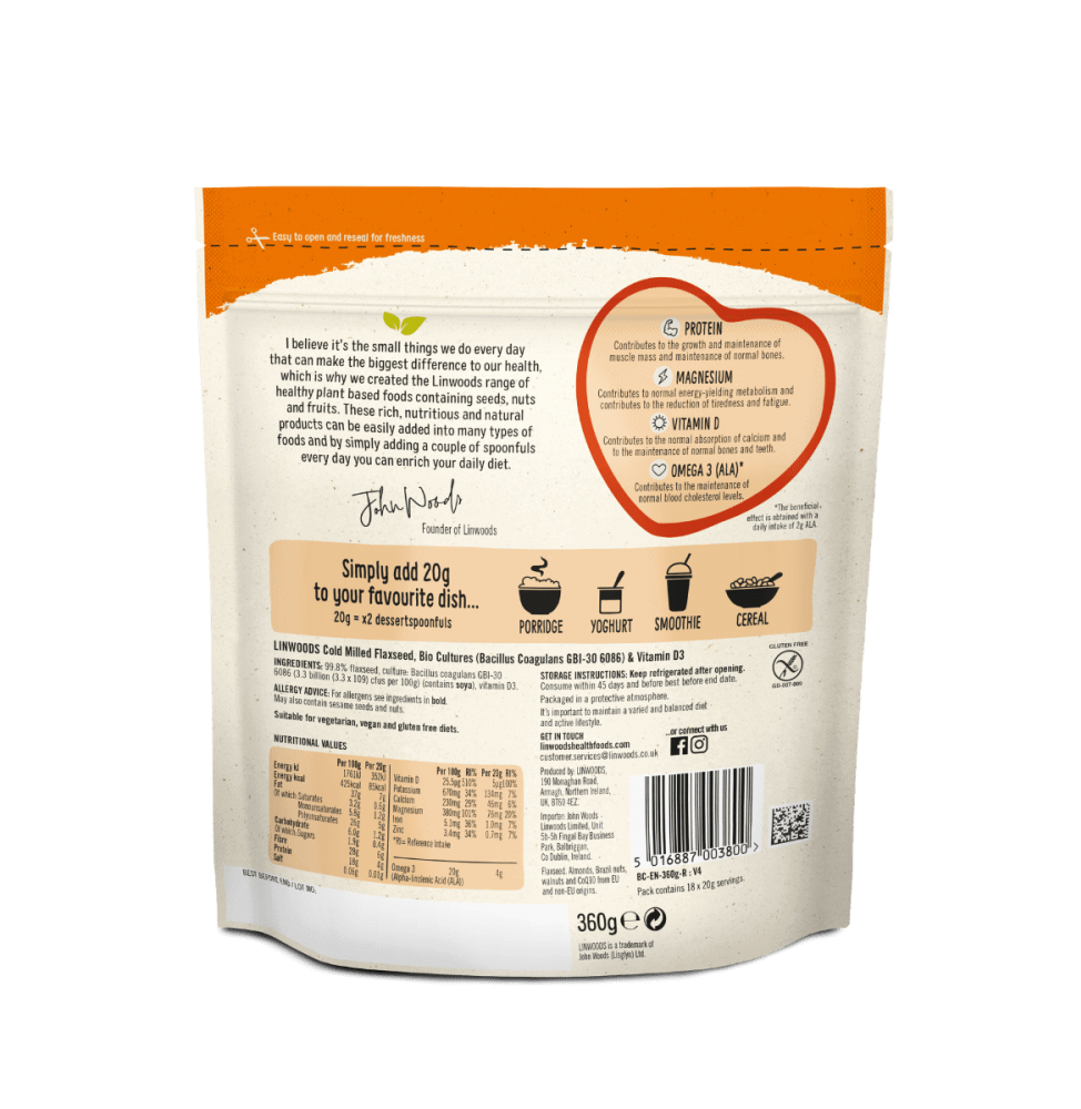 Cold Milled Flaxseed with Bio-Cultures & Vitamin D 360g