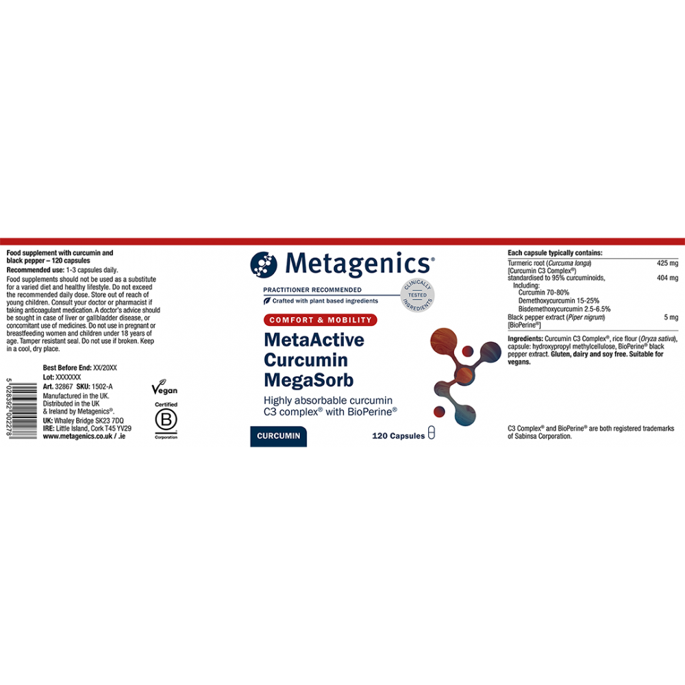 MetaActive Curcumin Megasorb 120s (Formerly Nutri Adv. Curcumin Megasorb  NUT-1502A)