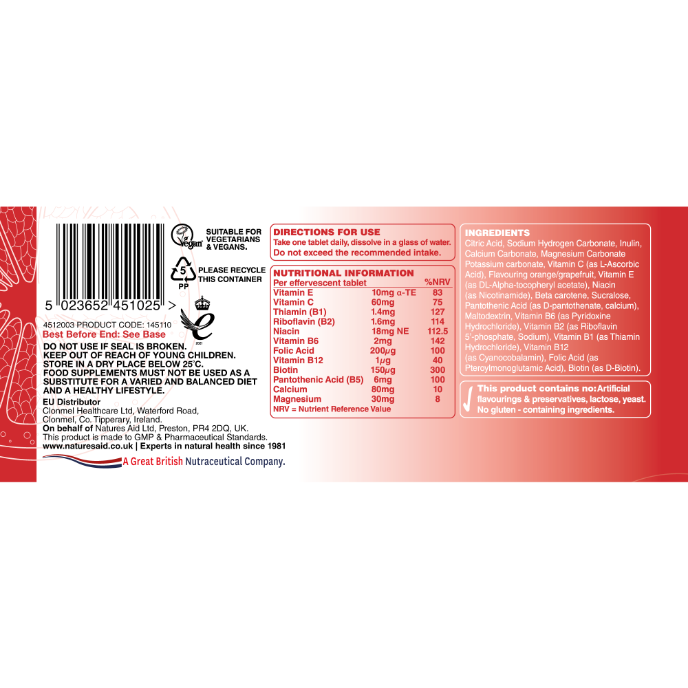 Daily Multivit Vitamins & Minerals Natural Citrus Flavour Effervescent 20's