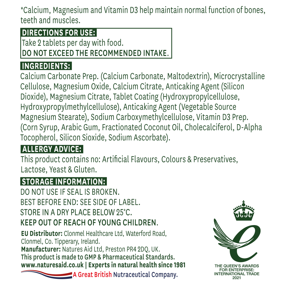 Calcium, Magnesium & Vitamin D3 (Synergistic Formula) 90's