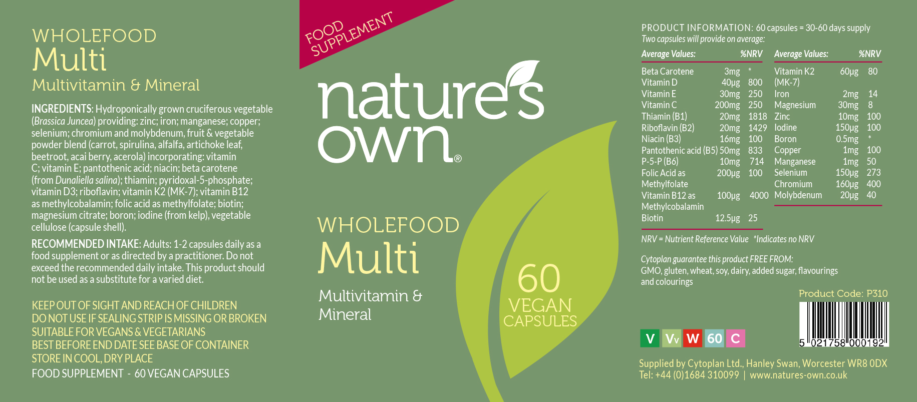 Wholefood Multi 60's