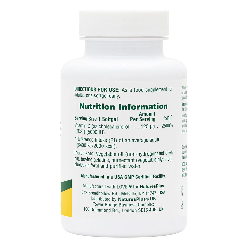 Vitamin D3 125ug (5000iu) 60s
