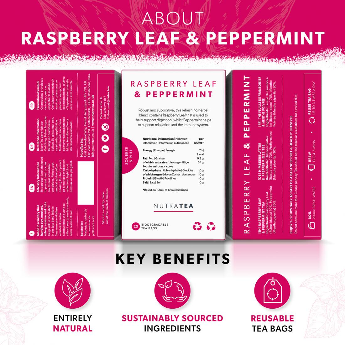 Raspberry Leaf & Peppermint Tea Bags 20's