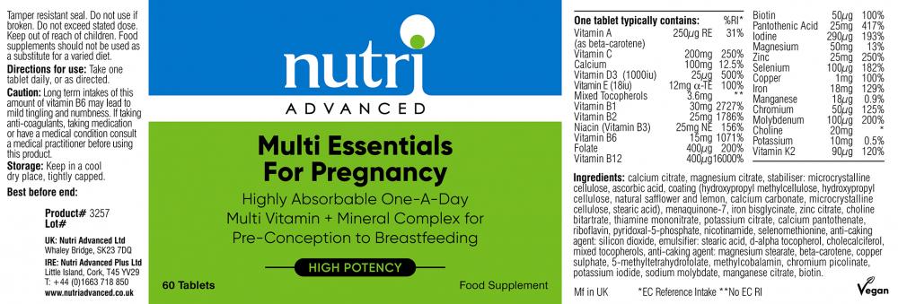 Multi Essentials for Pregnancy 60's