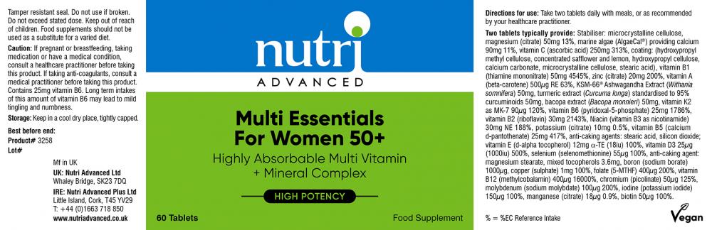 Multi Essentials For Women 50+ 60's