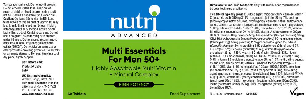 Multi Essentials For Men 50+ 60's