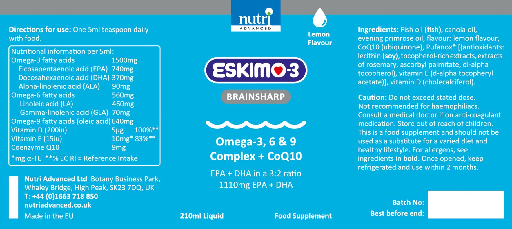 Eskimo-3 Brainsharp Liquid 210ml