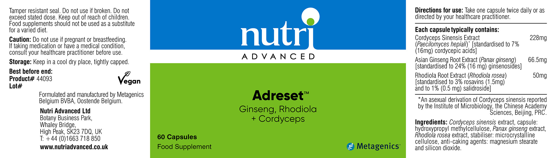 Adreset 60's (Moving to Metagenics Branding Soon MTG-44093)