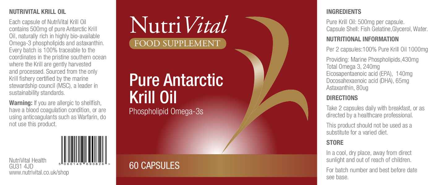 Pure Antarctic Krill Oil  60's