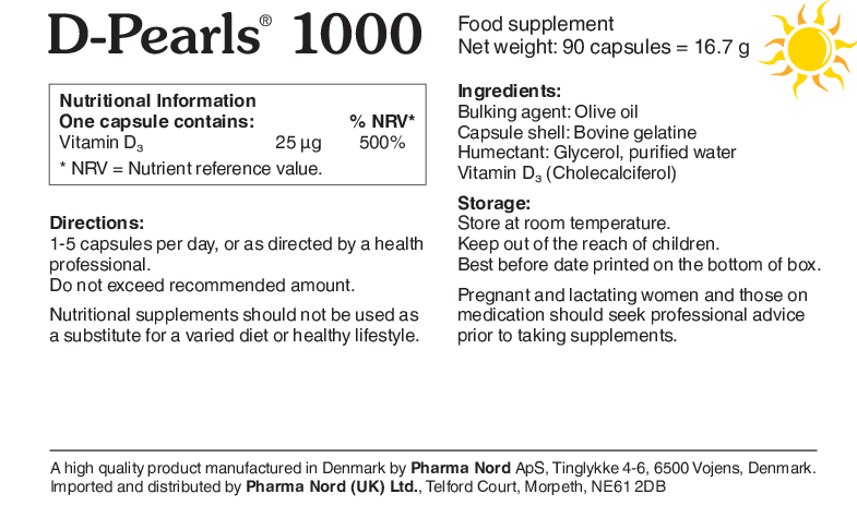 D-Pearls 1000 Bio-Vitamin D3 90's
