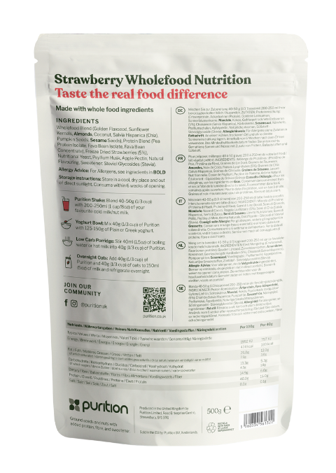 Wholefood Nutrition Strawberry Vegan 500g