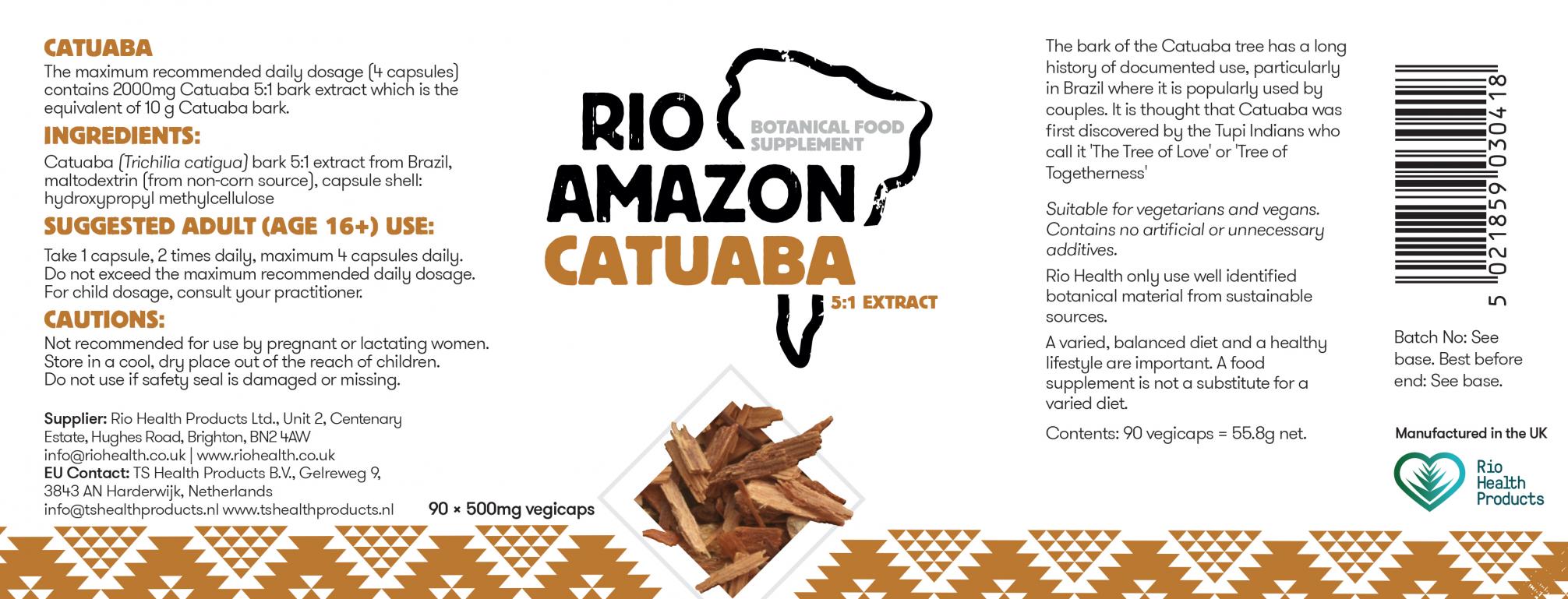 Catuaba 5:1 Extract 500mg 90's