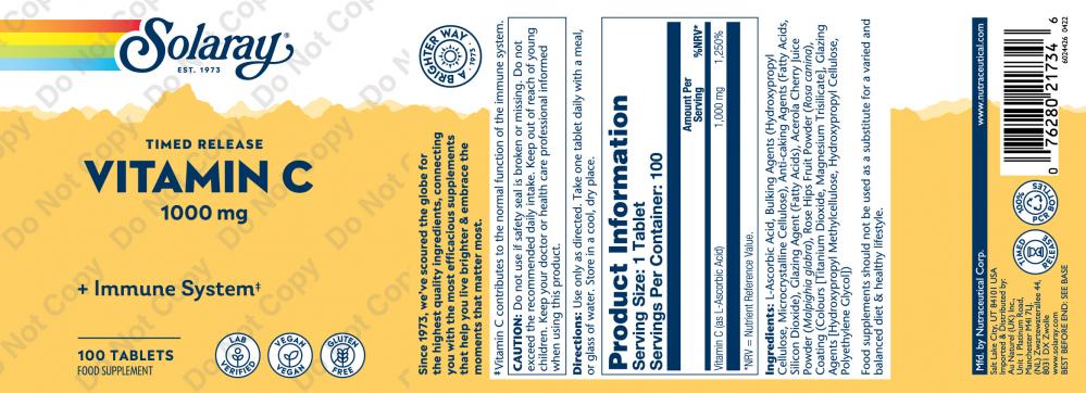 Vitamin C 1000mg (Timed Release) 100's