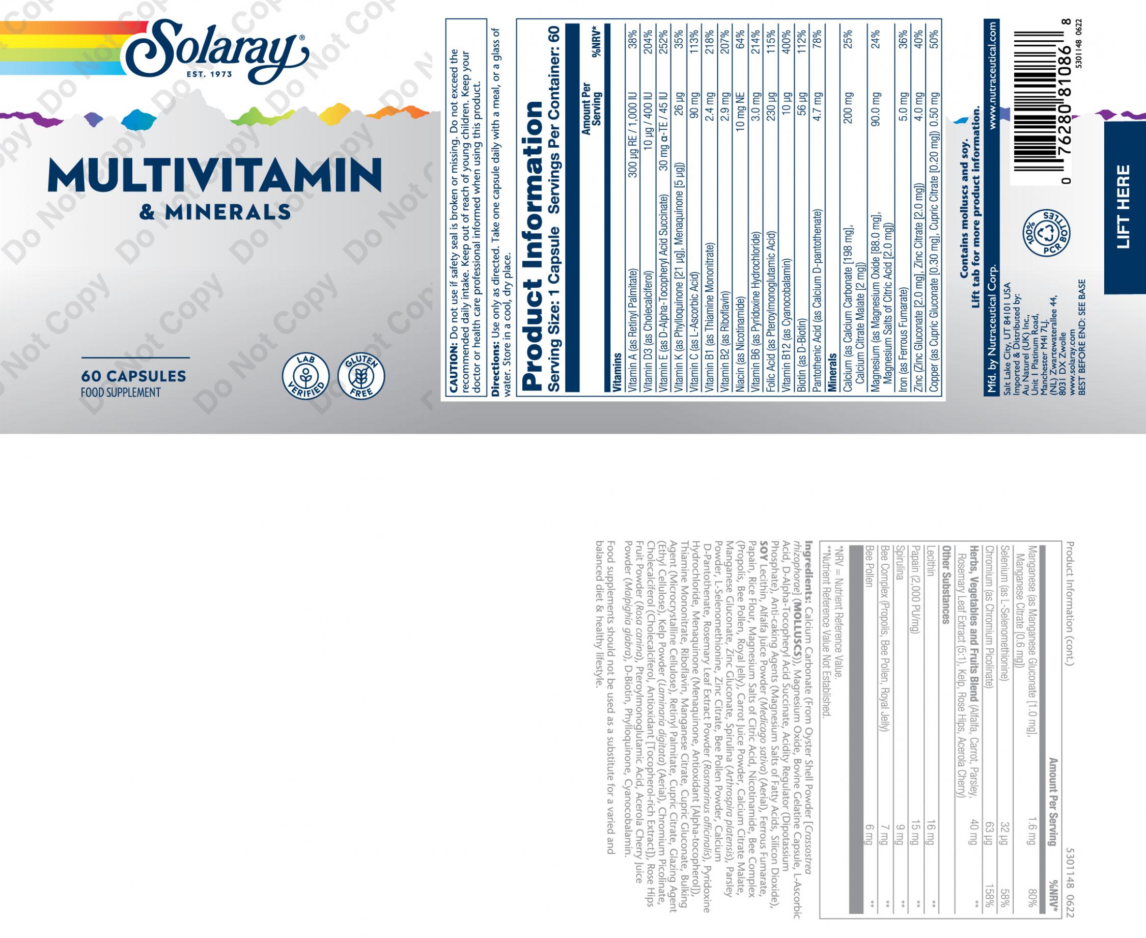 Multivitamin & Minerals 60's