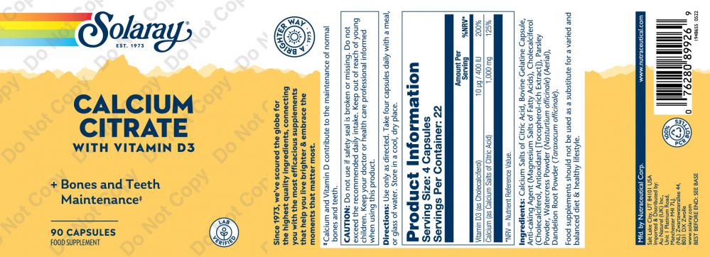 Calcium Citrate with Vitamin D3 90's