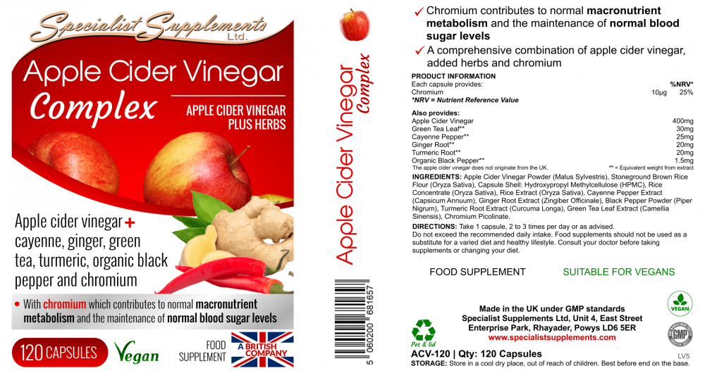 Apple Cider Vinegar Complex 120's