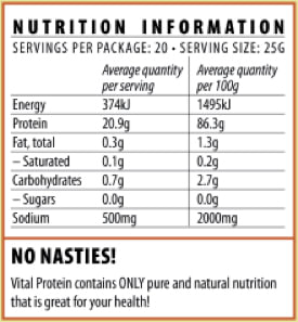 Vital Protein (Pea Protein) Unflavoured 500g (Currently Unavailable)