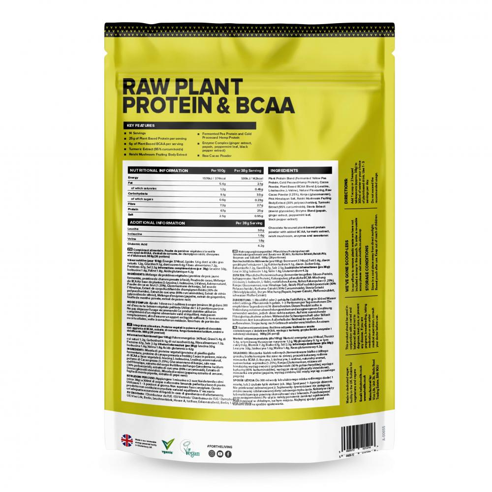Perform Raw Plant Protein & BCAA Raw Cacao 532g