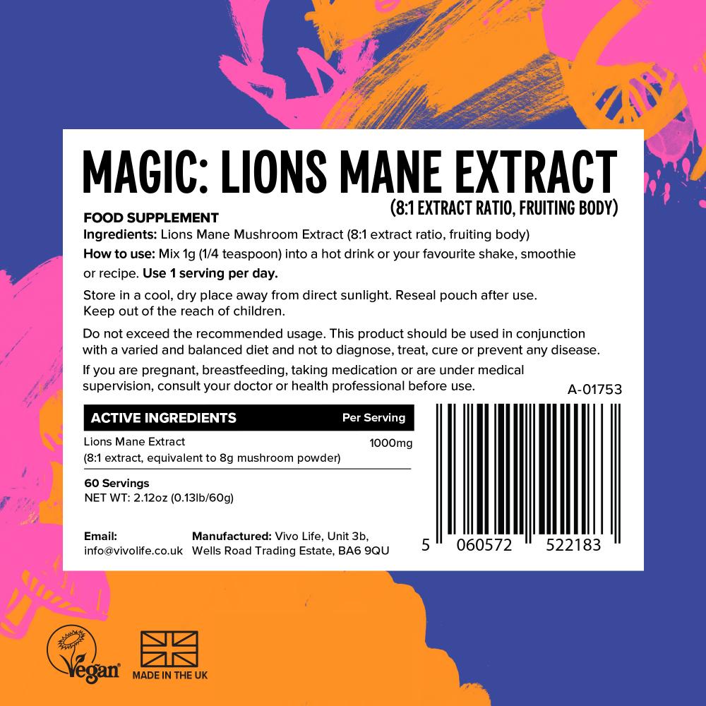 Lion's Mane Mushroom (8:1 extract) 60g
