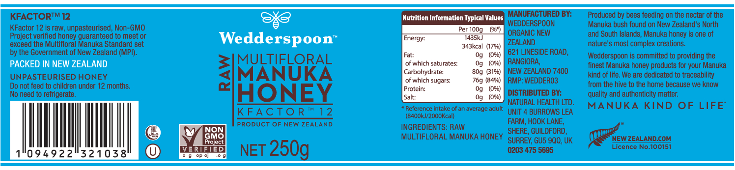 Raw Multifloral Manuka Honey KFactor 12 250g