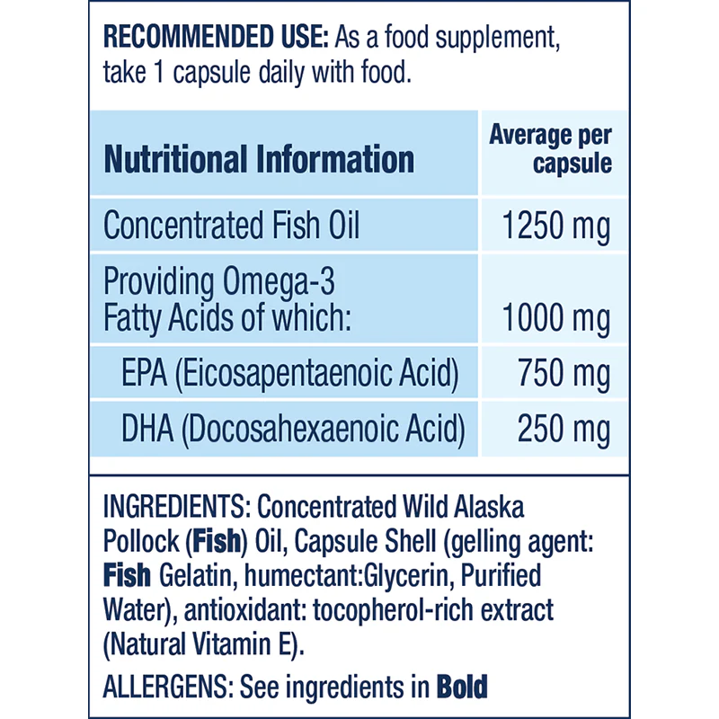 Wild Alaskan Fish Oil Peak EPA 1000mg 30s
