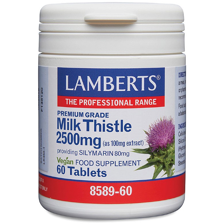 Milk Thistle 2500mg (as 100mg Extract) 60's: The Natural Dispensary